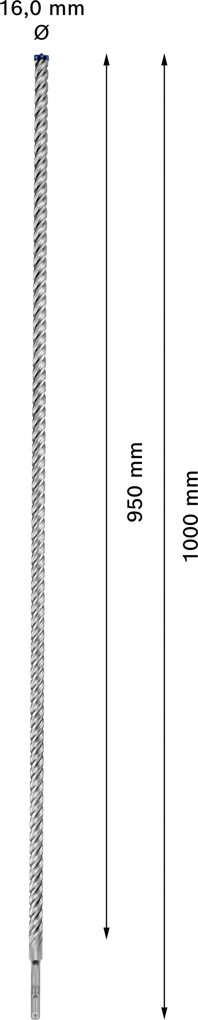 Stahlstange mit 16,0 mm Durchmesser und 1000 mm Länge, davon sind 950 mm spiralförmig gerippt.