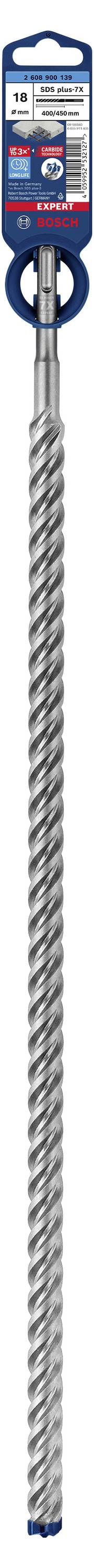 Bosch Accessories EXPERT SDS plus-7X 2608900139 Hammerbohrer 1 Stück 18.00 mm Gesamtlänge 450 mm SDS-Plus 1 St.