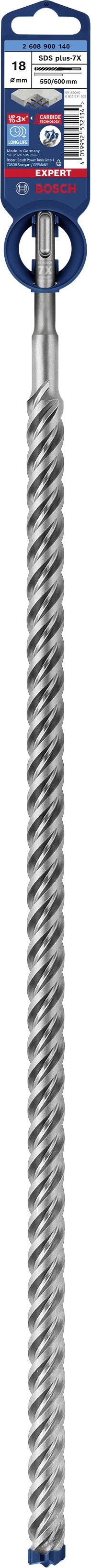 Bosch Accessories EXPERT SDS plus-7X 2608900140 Hammerbohrer 1 Stück 18.00 mm Gesamtlänge 600 mm SDS-Plus 1 St.