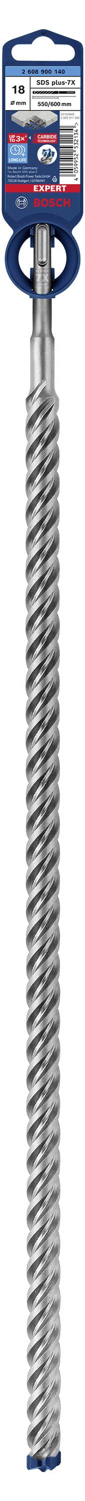 Bosch Accessories EXPERT SDS plus-7X 2608900140 Hammerbohrer 1 Stück 18.00 mm Gesamtlänge 600 mm SDS-Plus 1 St.