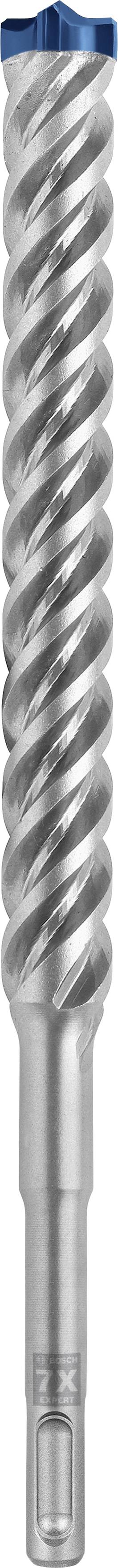 Bohrer mit spiralförmigen Rillen, oben blau markiert. Verwendet für präzises Bohren.