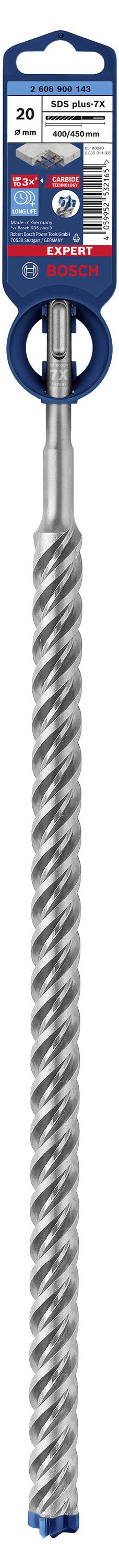 Bosch Accessories EXPERT SDS plus-7X 2608900143 Hammerbohrer 1 Stück 20.00 mm Gesamtlänge 450 mm SDS-Plus 1 St.