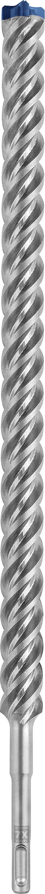 Nahaufnahme eines silbernen, spiralförmigen Metallbohrers mit blauer Spitze, geeignet für präzises Bohren in verschiedene Materialien.