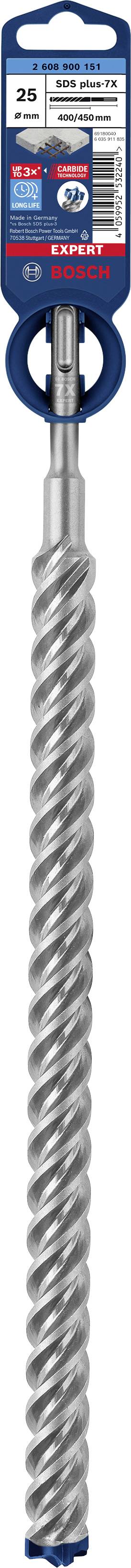 Bosch Accessories EXPERT SDS plus-7X 2608900151 Hammerbohrer 1 Stück 25.00 mm Gesamtlänge 450 mm SDS-Plus 1 St.