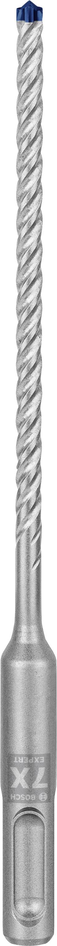 Silberner Bohrer mit spiraligem Schneidteil und hexagonalem Schaft, geeignet für präzises Bohren in festen Materialien.