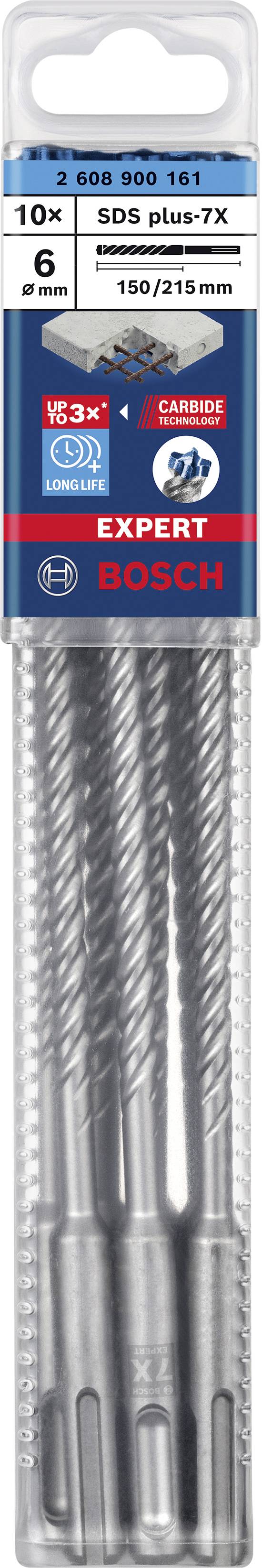 Bosch Accessories EXPERT SDS plus-7X 2608900161 Hammerbohrer 10teilig 6.00 mm Gesamtlänge 215 mm SDS-Plus 10 St.