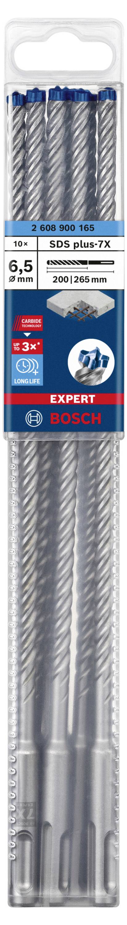Bosch Accessories EXPERT SDS plus-7X 2608900165 Hammerbohrer 10teilig 6.50mm Gesamtlänge 265mm SDS-Plus 10St.
