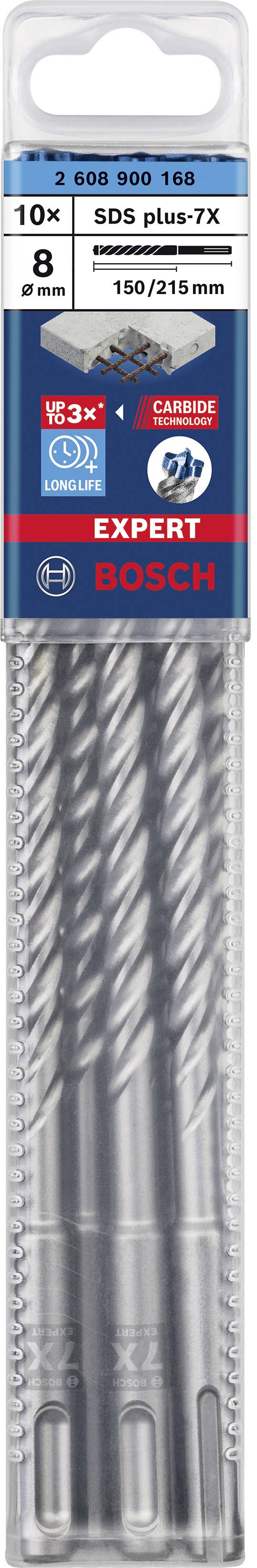 Bosch Accessories EXPERT SDS plus-7X 2608900168 Hammerbohrer 10teilig 8.00mm Gesamtlänge 215mm SDS-Plus 10St.