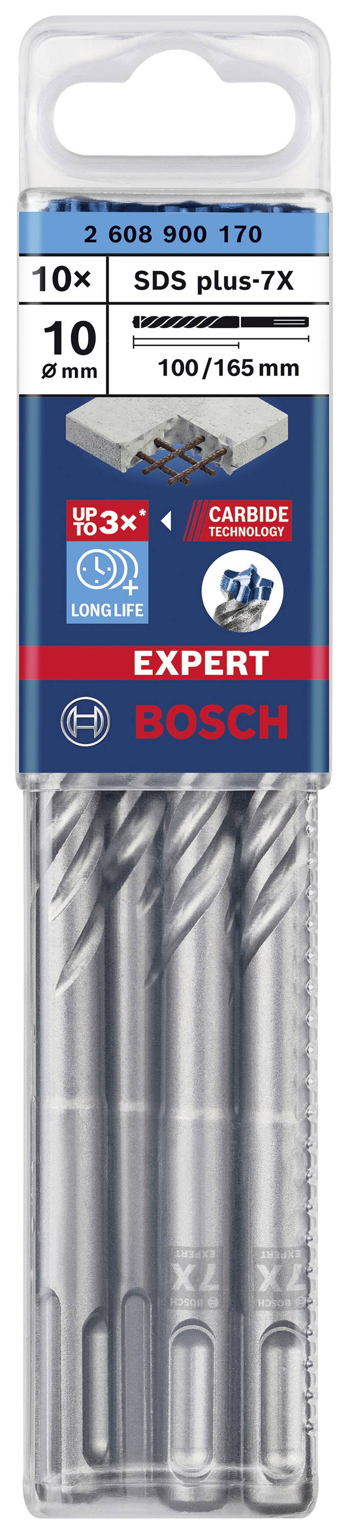 Bosch Accessories EXPERT SDS plus-7X 2608900170 Hammerbohrer 10teilig 10.00mm Gesamtlänge 165mm SDS-Plus 10St.