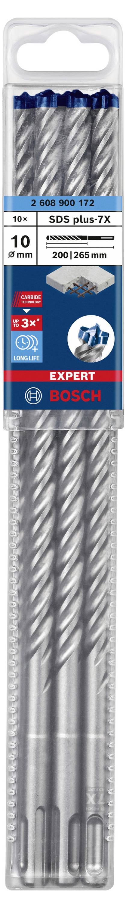 Bosch Accessories EXPERT SDS plus-7X 2608900172 Hammerbohrer 10teilig 10.00mm Gesamtlänge 265mm SDS-Plus 10St.