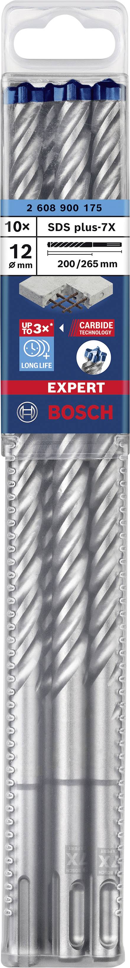 Bosch Accessories EXPERT SDS plus-7X 2608900175 Hammerbohrer 10teilig 12.00 mm Gesamtlänge 265 mm SDS-Plus 10 St.