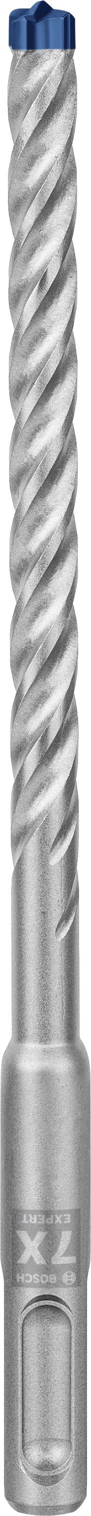 Metallbohrer mit spiralförmigen Rillen, silberne Oberfläche und blauer Spitze. Geeignet für präzises Bohren in harte Materialien.