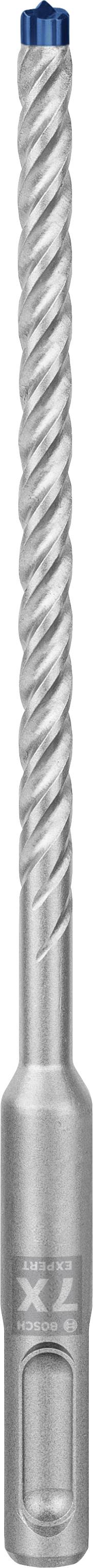 Bohrer mit spiralförmigem Schaft und blauem Kopf, geeignet für Beton und Steinbohrungen.