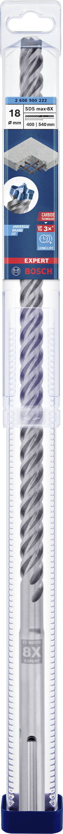 Ein Bohrer in einer Verpackung, mit spiralförmigem Design und blauer Etikettierung der Marke im oberen Teil der Verpackung.