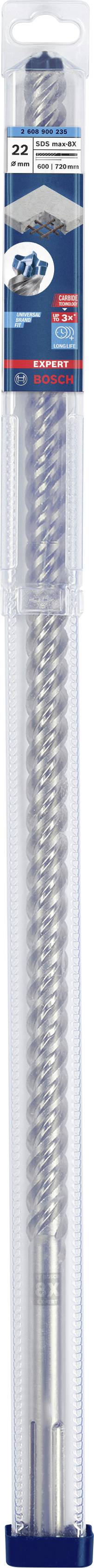 Bohrer in Kunststoffhülle mit Etikett. Sieht aus wie ein Bohrer für Stein oder Beton, basierend auf Design und Verpackung.