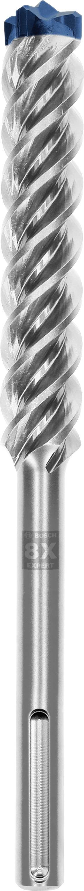 Ein silberfarbener Bohrer mit spiralförmigen Rillen und einer blauen Spitze, verwendet in der Metallbearbeitung.