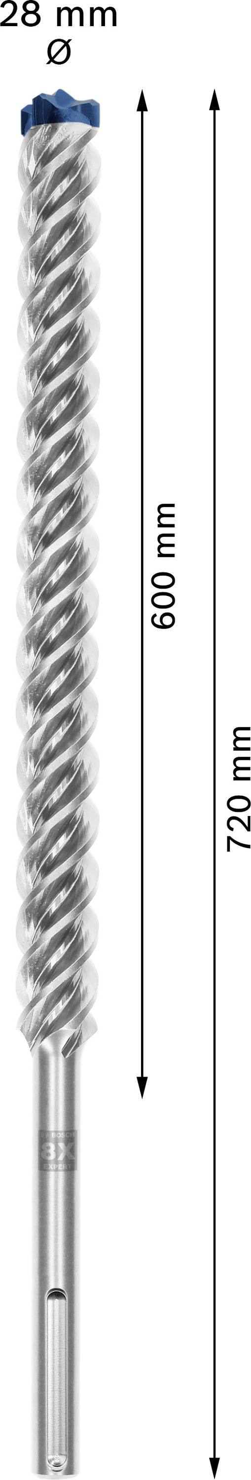 Bosch Accessories EXPERT SDS max-8X 2608900249 Hammerbohrer 1 Stück 28.00 mm Gesamtlänge 720 mm SDS-Max 1 St.