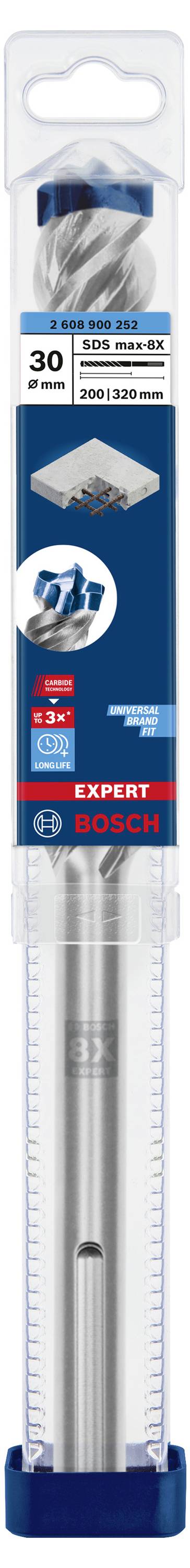 Metallbohrer in Verpackung. Geeignet für spanlose Bearbeitung von Edelstahl. Marke: Bosch, Größe: 3,0 mm. Passend für Stahlblech.