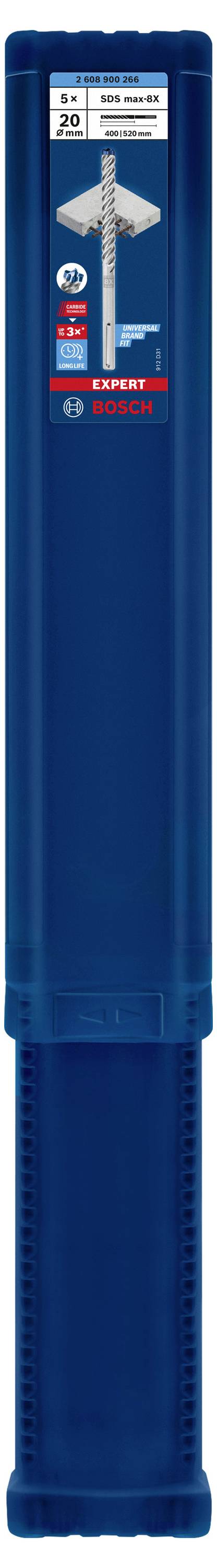 Bosch Accessories EXPERT SDS max-8X 2608900266 Hammerbohrer 5teilig 20.00mm Gesamtlänge 520mm SDS-Max 5St.