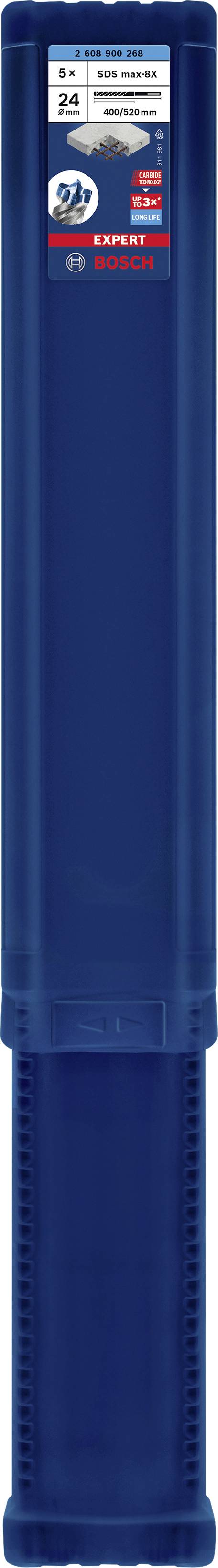 Blauer Aufbewahrungskasten mit einem Etikett oben, das Markenname und Details zu Metabohrern anzeigt. Geeignet zur sicheren Lagerung.