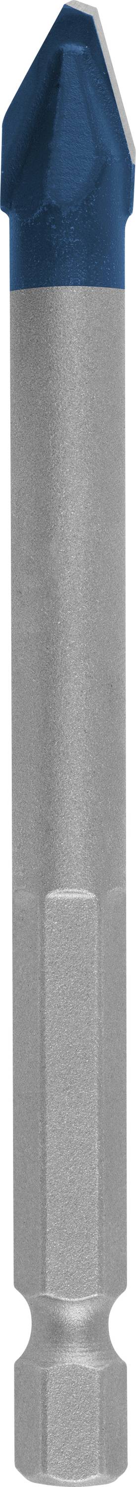 Nahaufnahme eines Metallbohrers mit blauem Kopf, geeignet für präzises Bohren in harte Materialien.