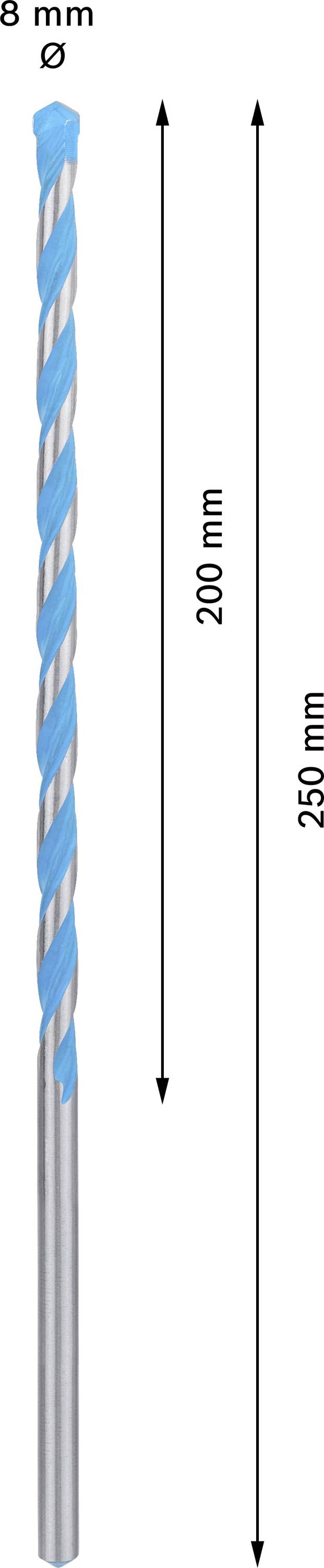 Bosch Accessories EXPERT CYL-9 MultiConstruction 2608901484 Mehrzweckbohrer 1 Stück 8mm Gesamtlänge 250mm Zylinderschaft 1St.