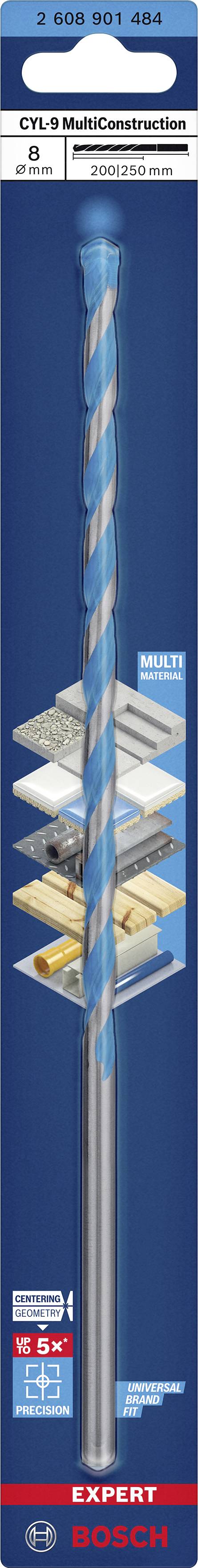 Bosch Accessories EXPERT CYL-9 MultiConstruction 2608901484 Mehrzweckbohrer 1 Stück 8 mm Gesamtlänge 250 mm Zylinderschaft 1 St.
