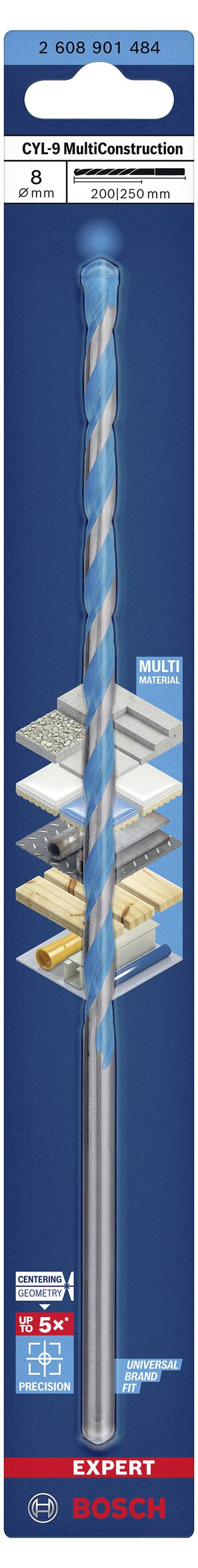 Bosch Accessories EXPERT CYL-9 MultiConstruction 2608901484 Mehrzweckbohrer 1 Stück 8mm Gesamtlänge 250mm Zylinderschaft 1St.