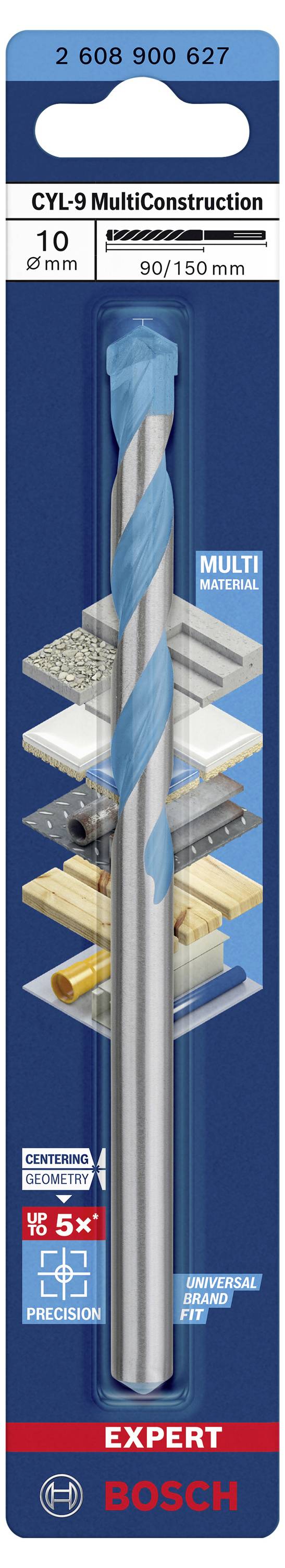 Bosch Accessories EXPERT CYL-9 MultiConstruction 2608900627 Mehrzweckbohrer 1 Stück 10 mm Gesamtlänge 150 mm Zylinderschaft 1 St.