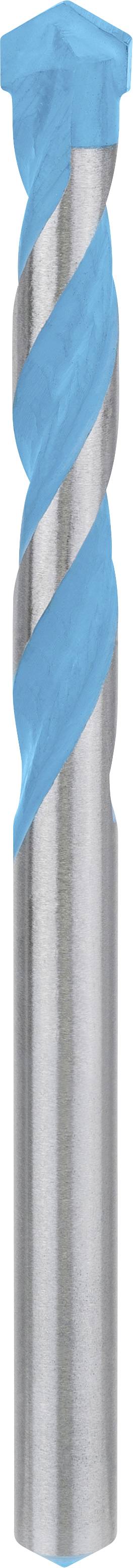 Ein spiraliger Fräser aus Metall mit blauem Beschichtungsteil, verwendet für das Bearbeiten von Materialien wie Holz oder Metall.