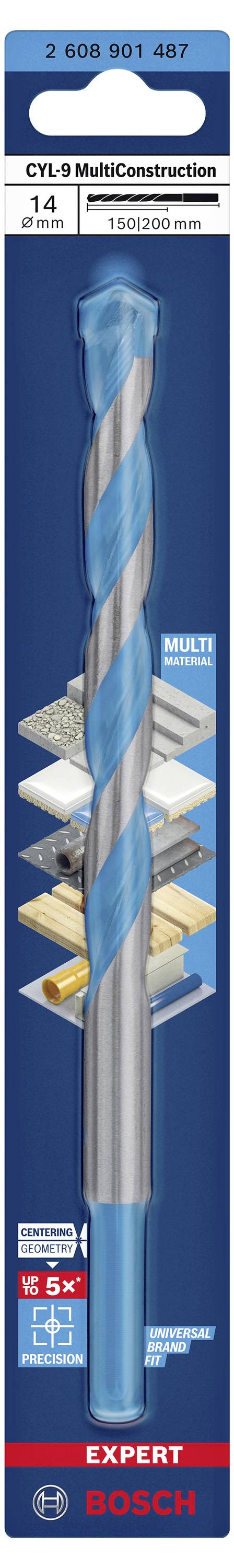 Bosch Accessories EXPERT CYL-9 MultiConstruction 2608901487 Mehrzweckbohrer 1 Stück 14mm Gesamtlänge 200mm Zylinderschaft 1St.