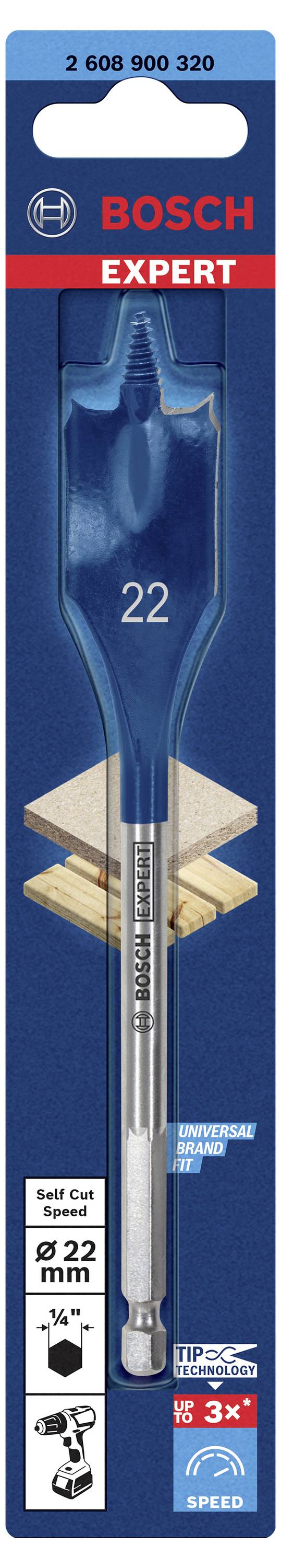 Bosch Accessories 2608900320 Holz-Fräsbohrer 1 Stück 22mm Gesamtlänge 152mm Sechskantschaft 1St.