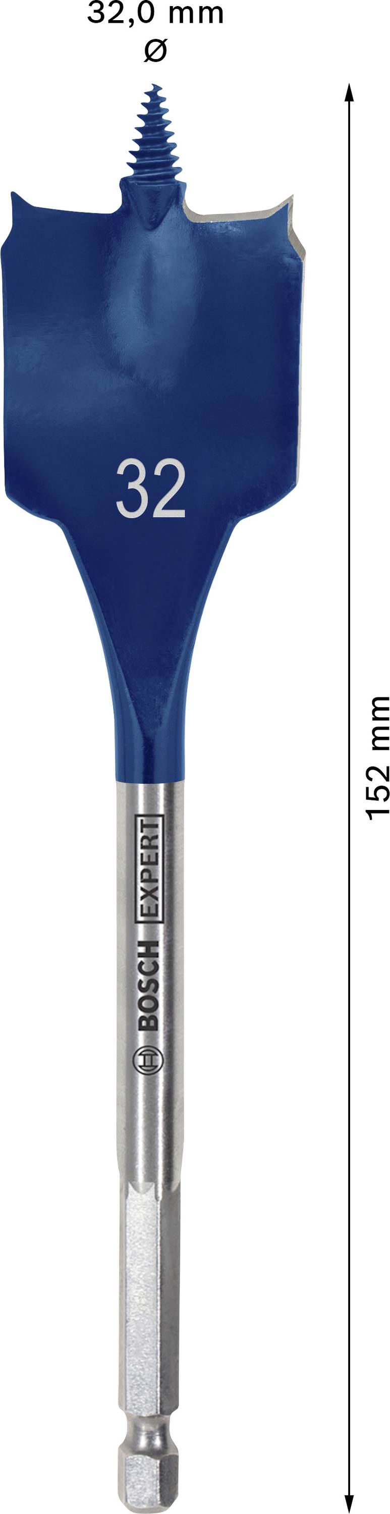 Bohrer mit 32 mm Durchmesser und 152 mm Länge, Marke Bosch.