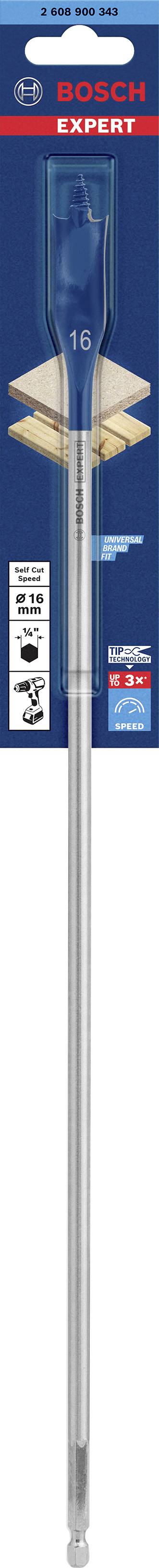 Bosch Accessories 2608900343 Holz-Fräsbohrer 1 Stück 16mm Gesamtlänge 400mm Sechskantschaft 1St.