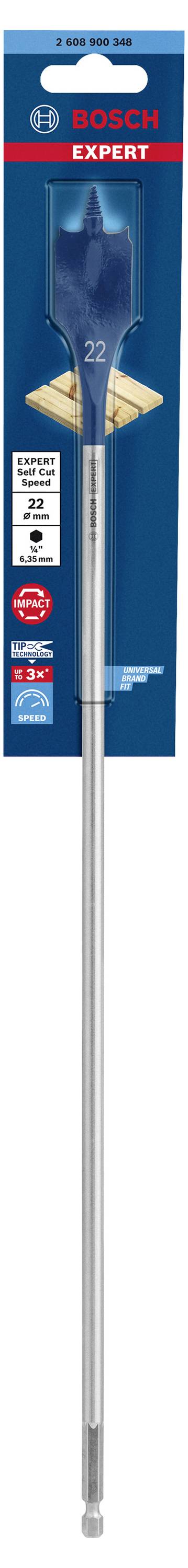 Bosch Accessories 2608900348 Holz-Fräsbohrer 1 Stück 22 mm Gesamtlänge 400 mm Sechskantschaft 1 St.