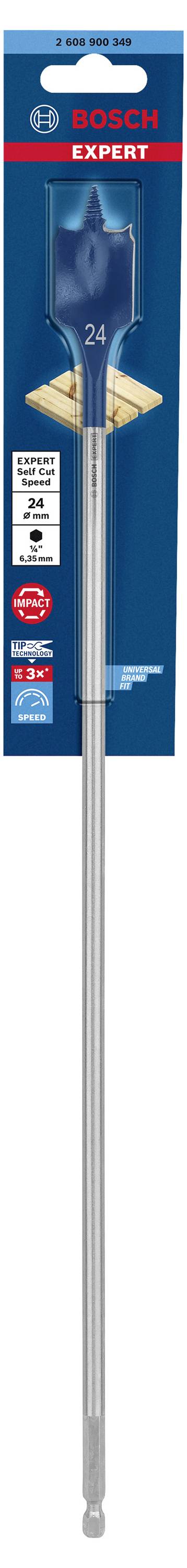 Bosch Accessories 2608900349 Holz-Fräsbohrer 1 Stück 24mm Gesamtlänge 400mm Sechskantschaft 1St.