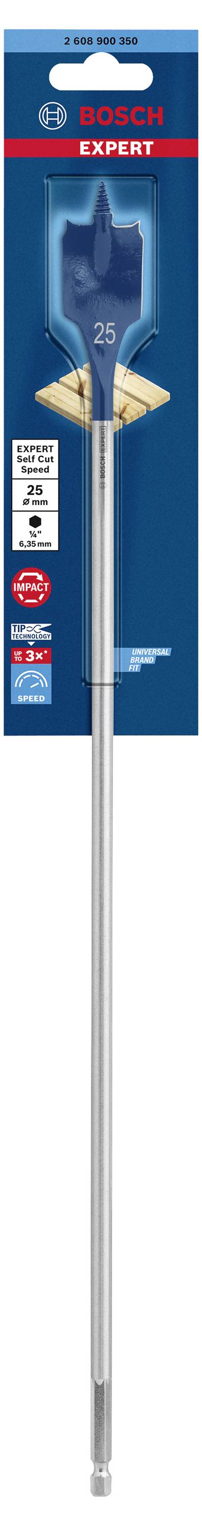 Bosch Accessories 2608900350 Holz-Fräsbohrer 1 Stück 25mm Gesamtlänge 400mm Sechskantschaft 1St.