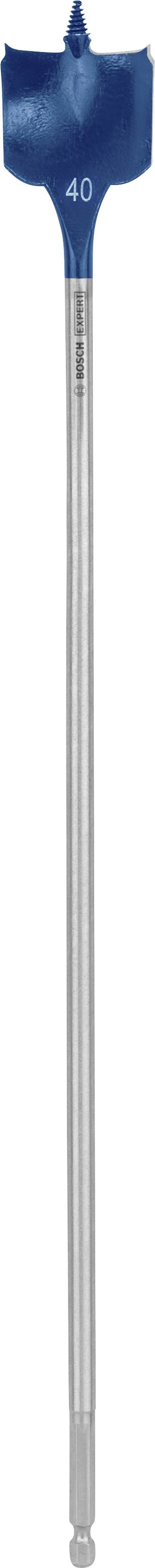 Bohrer mit blauem, flachem Kopf und silbernem Schaft, geeignet für Holzbohrungen.