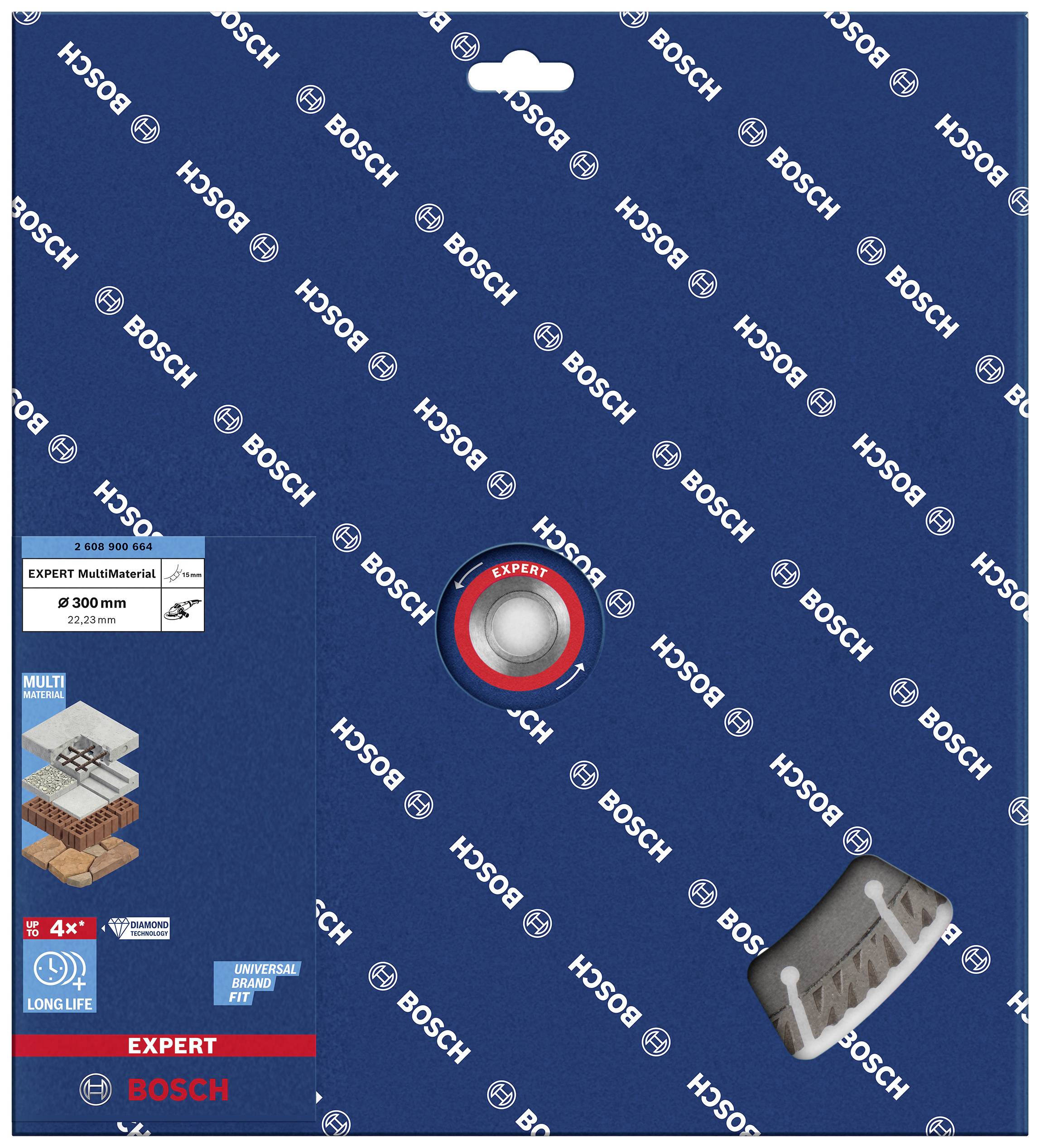 Bosch Accessories 2608900664 EXPERT MultiMaterial Diamanttrennscheibe Durchmesser 300 mm Bohrungs-Ø 22.23 mm Stein, Beton, Ziegel 1 St.