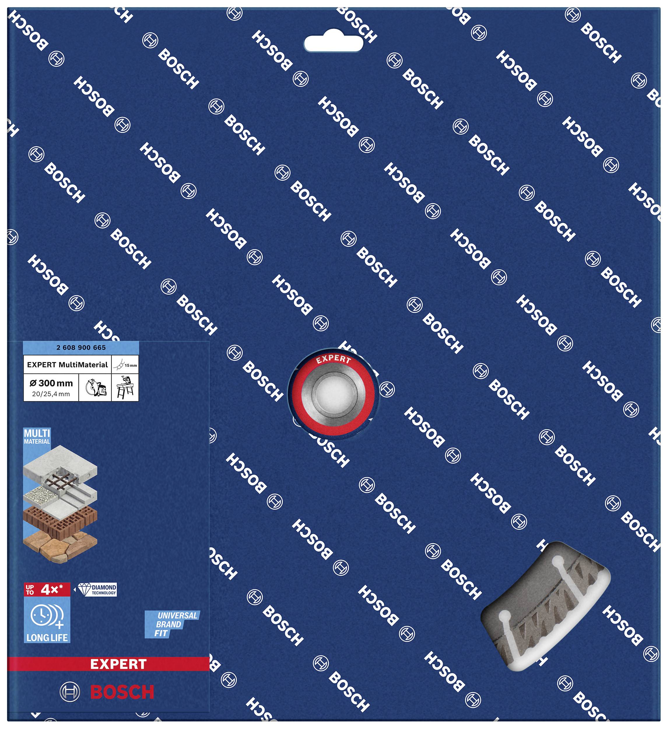 Bosch Accessories 2608900665 EXPERT MultiMaterial Diamanttrennscheibe Durchmesser 300mm Bohrungs-Ø 20 mm, 25.40mm Stein, Beton
