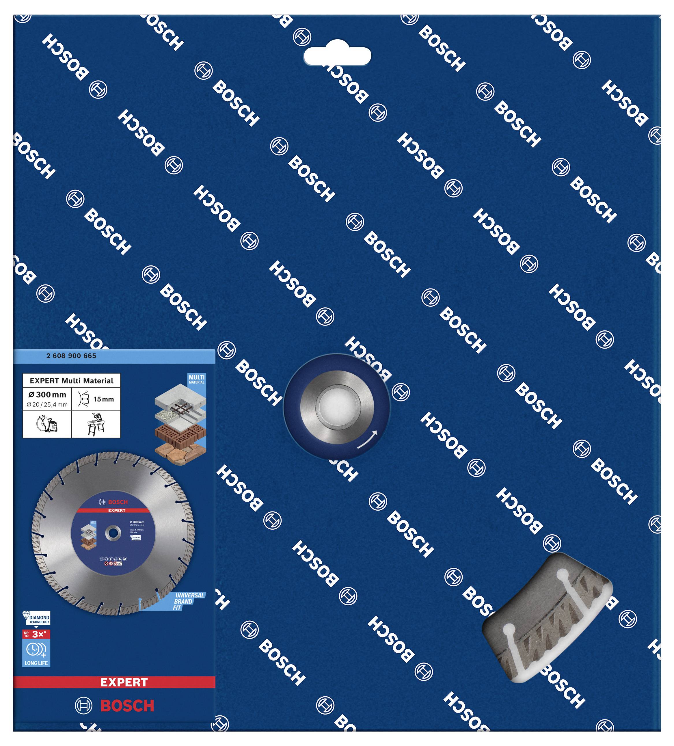 Bosch Accessories 2608900665 EXPERT MultiMaterial Diamanttrennscheibe Durchmesser 300mm Bohrungs-Ø 20 mm, 25.40mm Stein, Beton