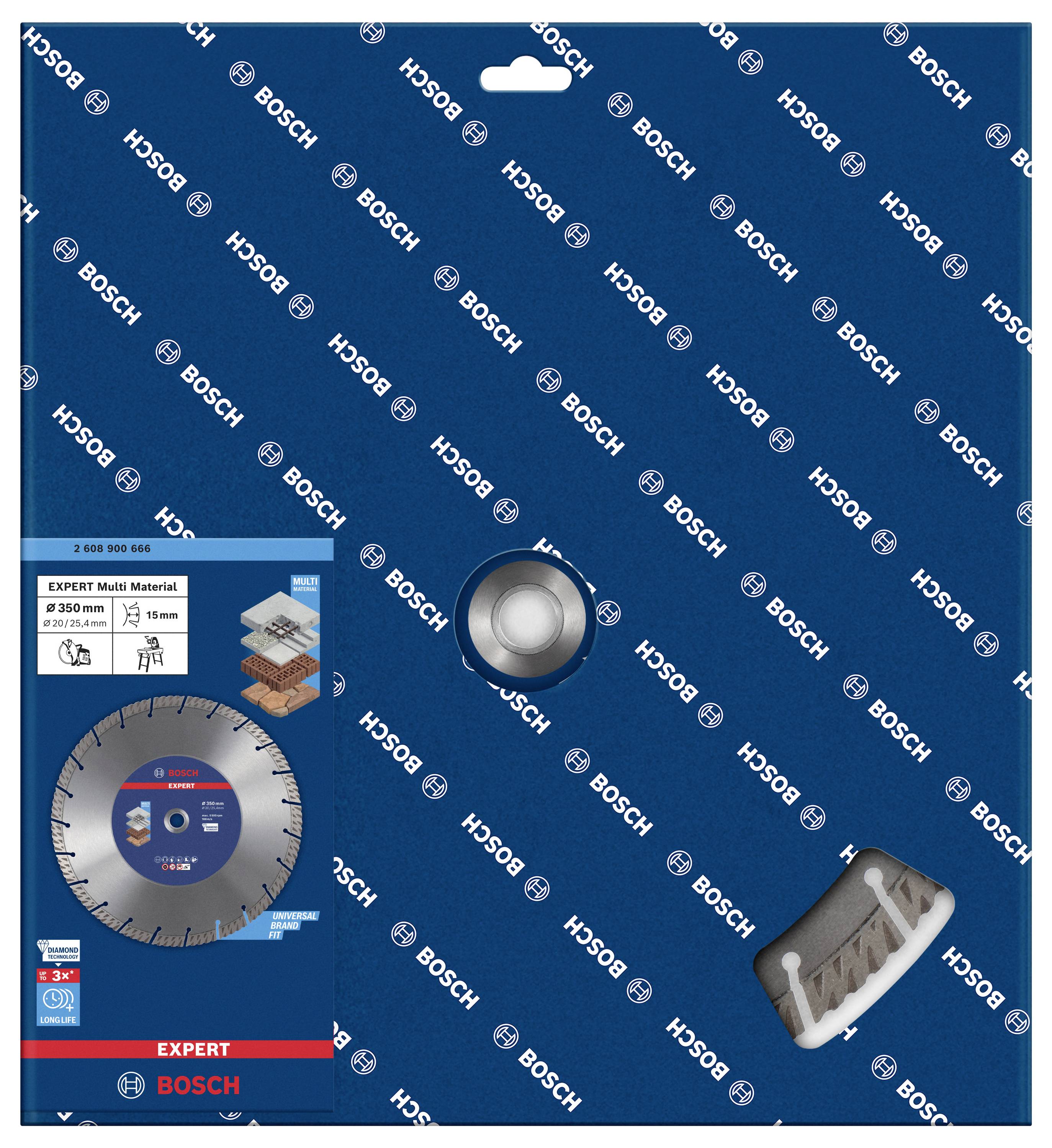 Bosch Accessories 2608900666 EXPERT MultiMaterial Diamanttrennscheibe Durchmesser 350 mm Bohrungs-Ø 20 mm, 25.40 mm Stein, Beton, Ziegel 1 St.