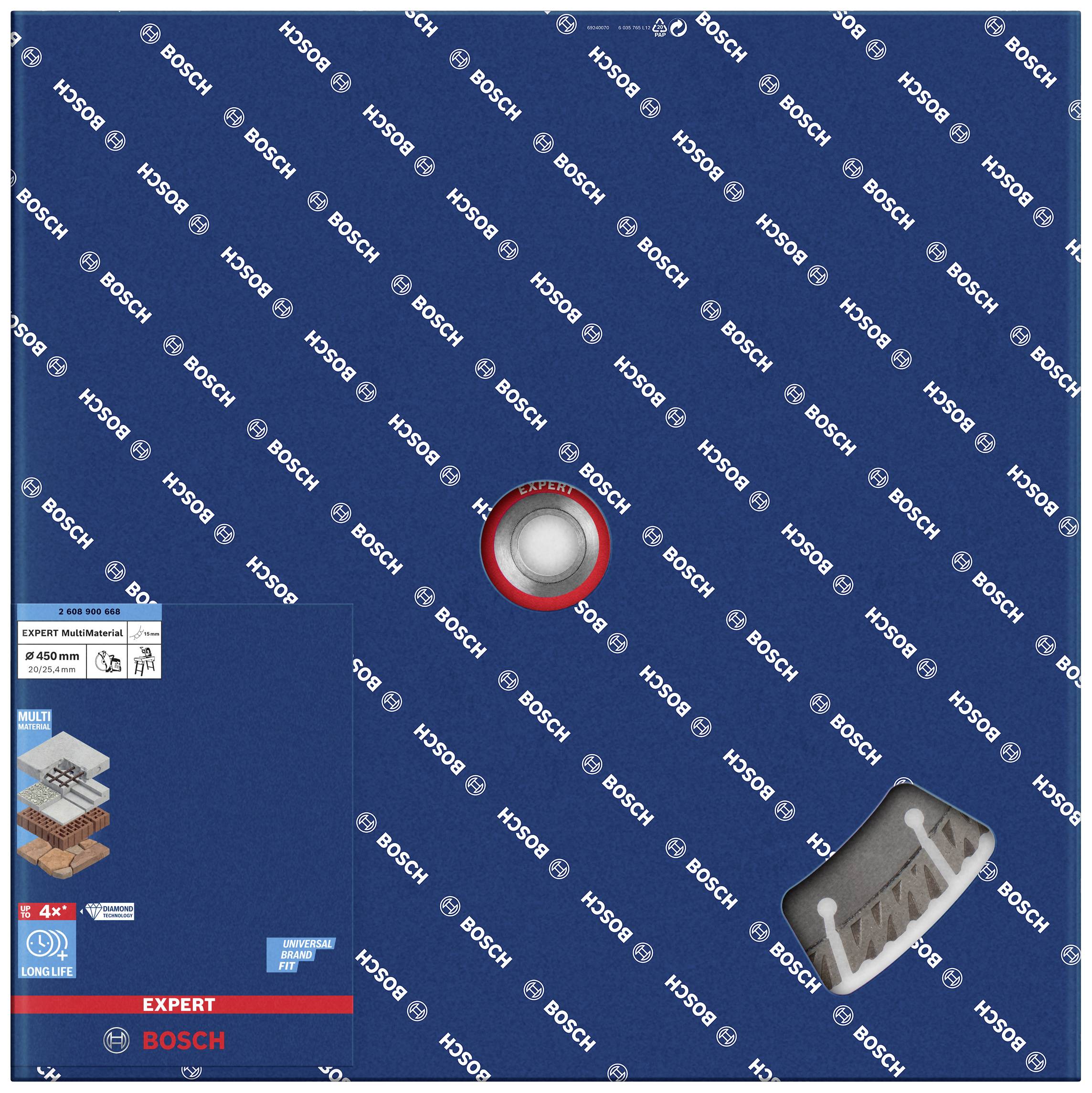 Bosch Accessories 2608900668 EXPERT MultiMaterial Diamanttrennscheibe Durchmesser 450mm Bohrungs-Ø 20 mm, 25.40mm Stein, Beton