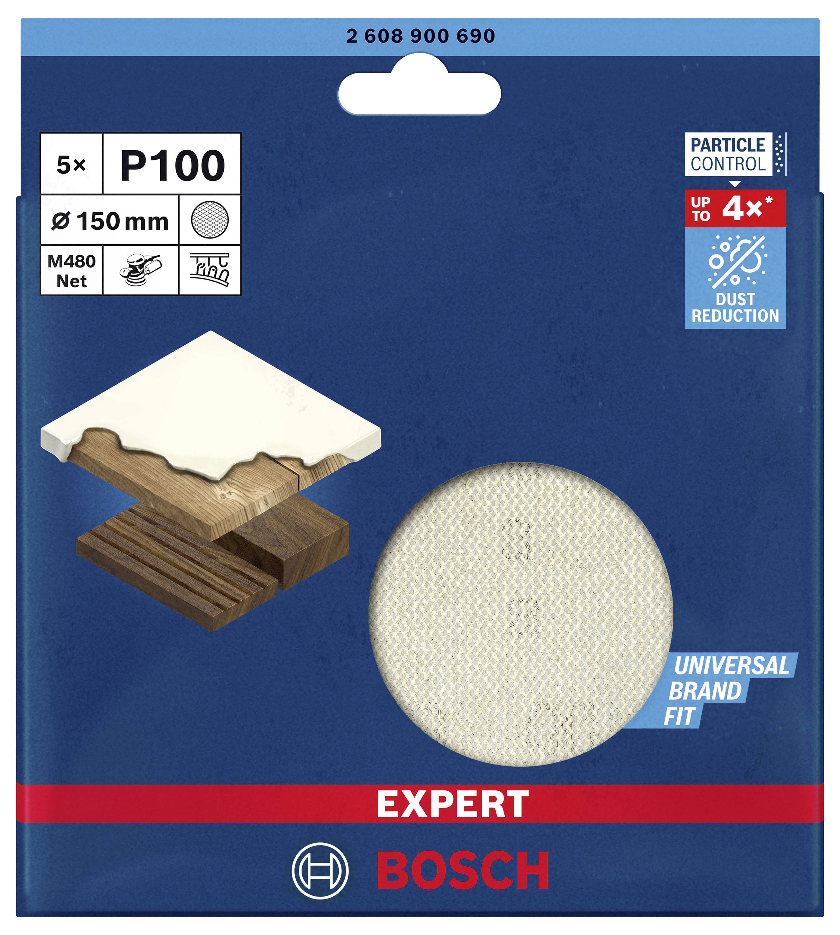 Bosch Accessories EXPERT M480 2608900690 Schleifnetz für Exzenterschleifer ungelocht Körnung (num)