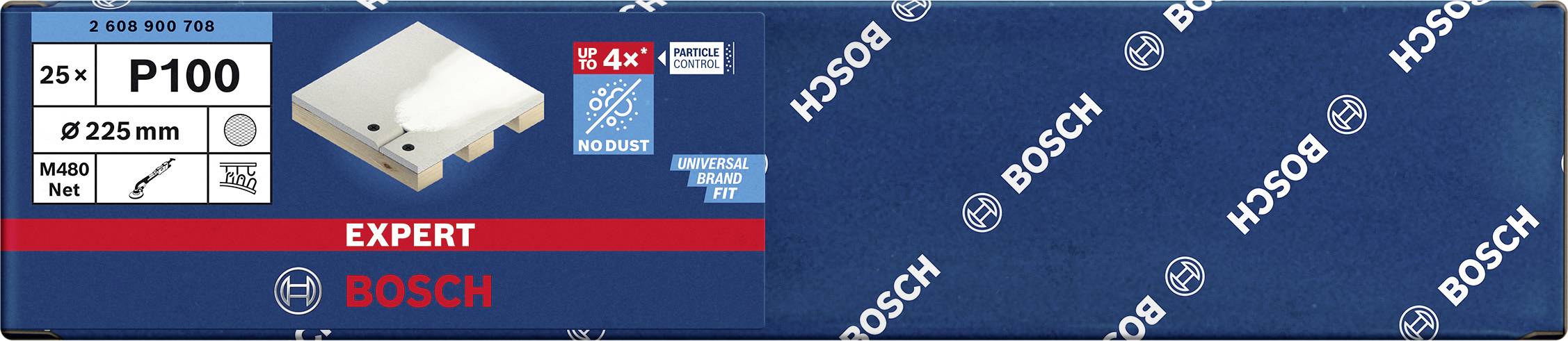 Bosch Accessories EXPERT M480 2608900708 Schleifnetz für Trockenbauschleifer ungelocht Körnung (num) 100 (Ø) 225mm 25St.