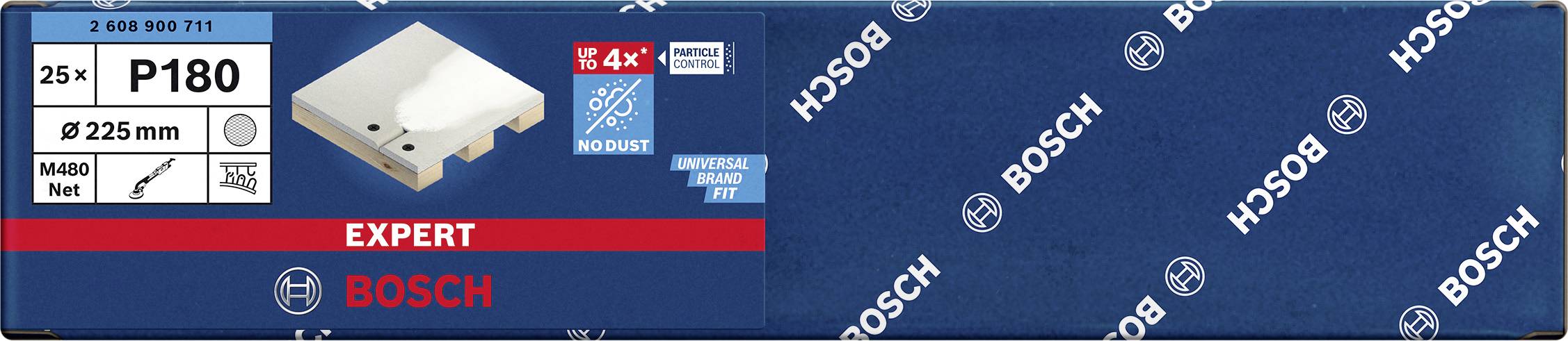Bosch Accessories EXPERT M480 2608900711 Schleifnetz für Trockenbauschleifer ungelocht Körnung (num) 180 (Ø) 225mm 25St.