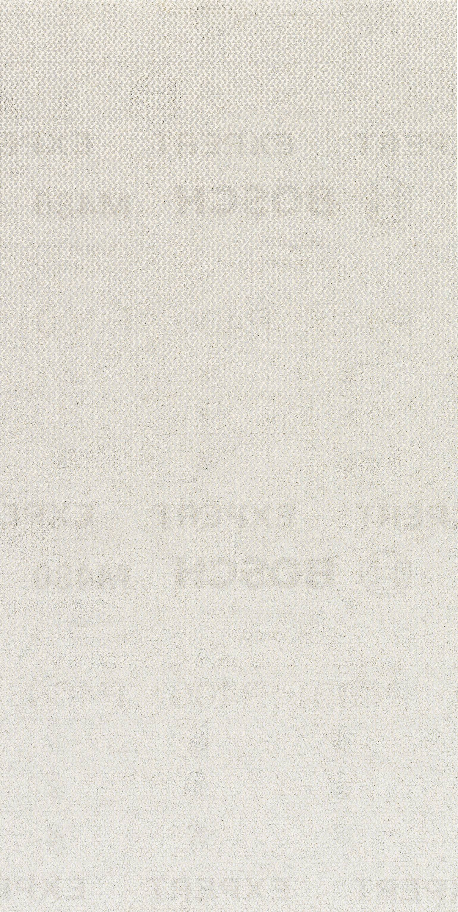 Ein hellgraues, strukturiertes Stoffmuster mit kaum sichtbaren, verblassten Schriftzügen, die schwer zu erkennen sind.