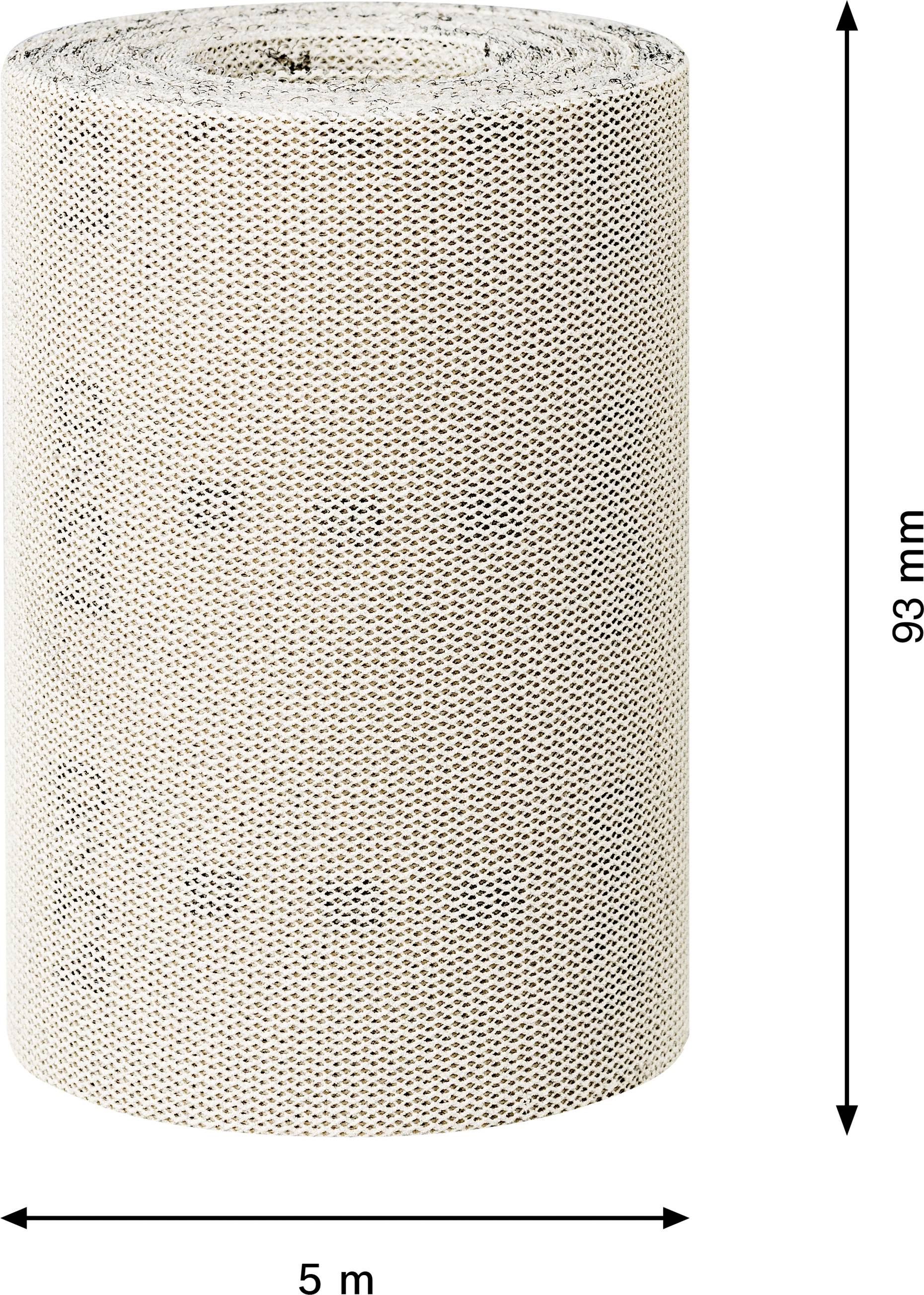 Eine Rolle Wellpappe mit einer Höhe von 93 mm und einer Länge von 5 m.