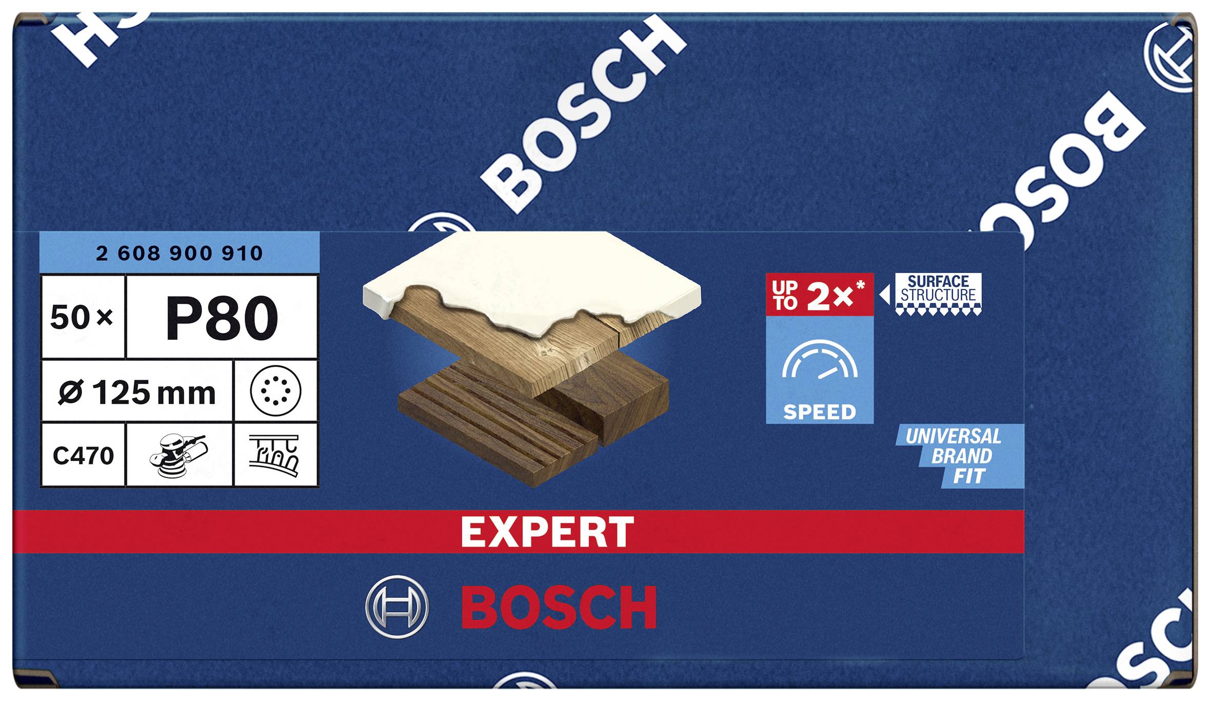 Bosch Accessories EXPERT C470 2608900910 Exzenterschleifpapier gelocht Körnung (num) 80 (Ø) 125mm 50St.