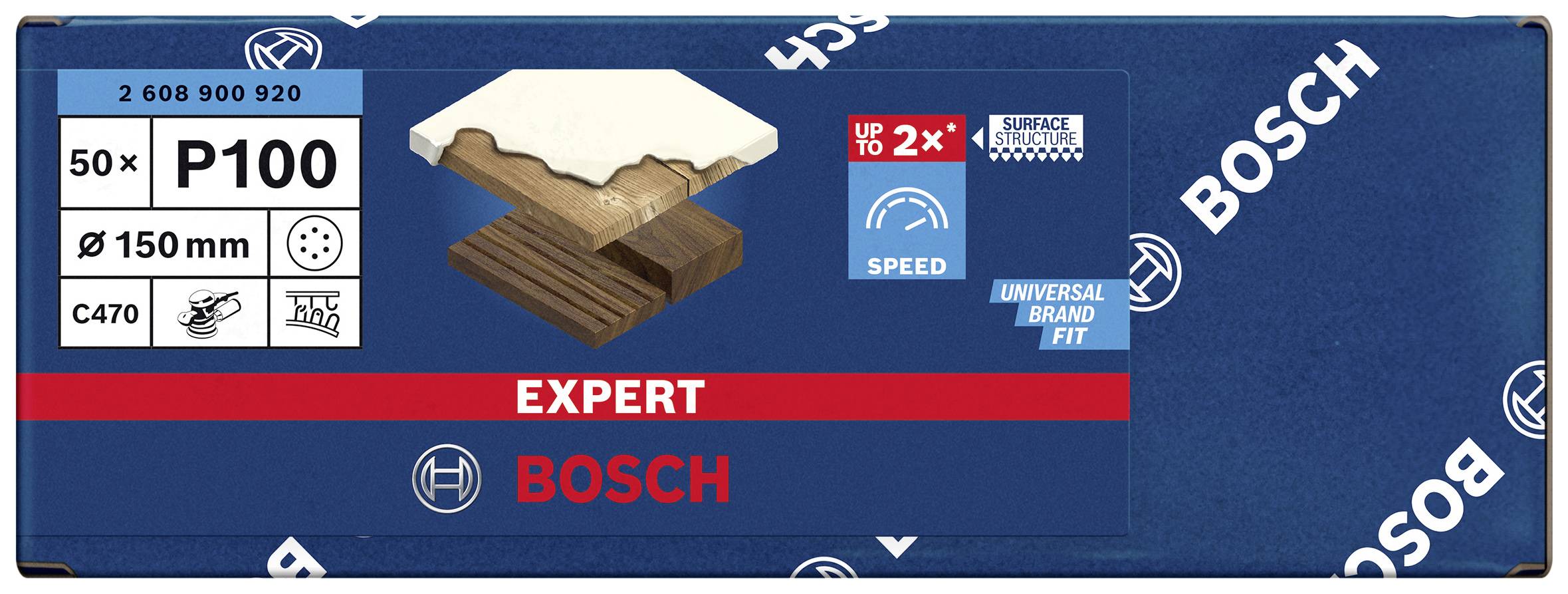 Bosch Accessories EXPERT C470 2608900920 Exzenterschleifpapier gelocht Körnung (num) 100 (Ø) 150mm 50St.